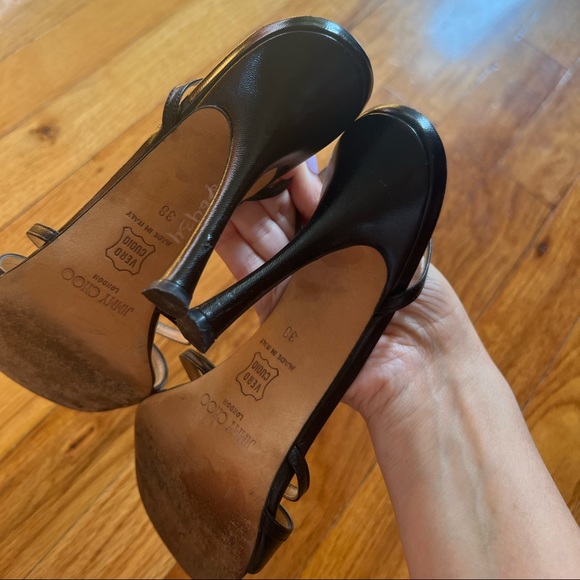 Jimmy Choo black leather slingback Sandals. Size 38 - Picture 3 of 9